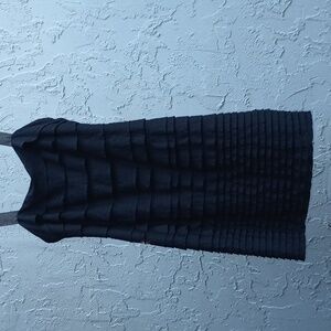 Nine West dress, black, brass & black muted metallic thread  straps, layered